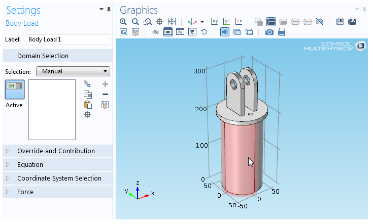 COMSOL Selection Check Entity