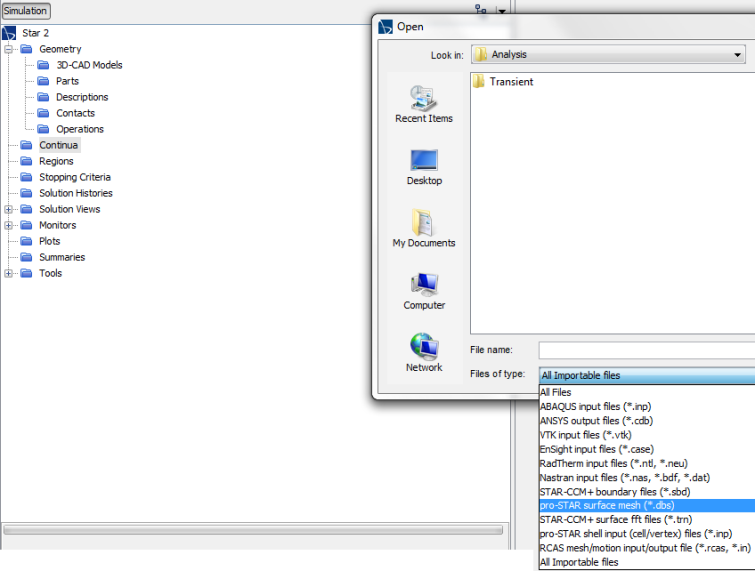 STAR-CCM+ CAE File Import