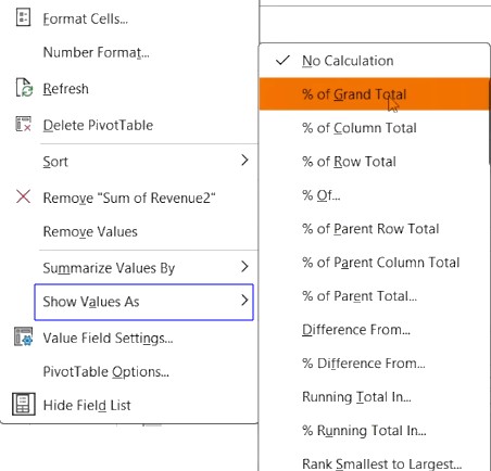 Pivot Table % Value
