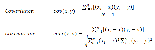 Statistica Formula: covariance and correlations