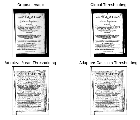 OpenCV Thresholding